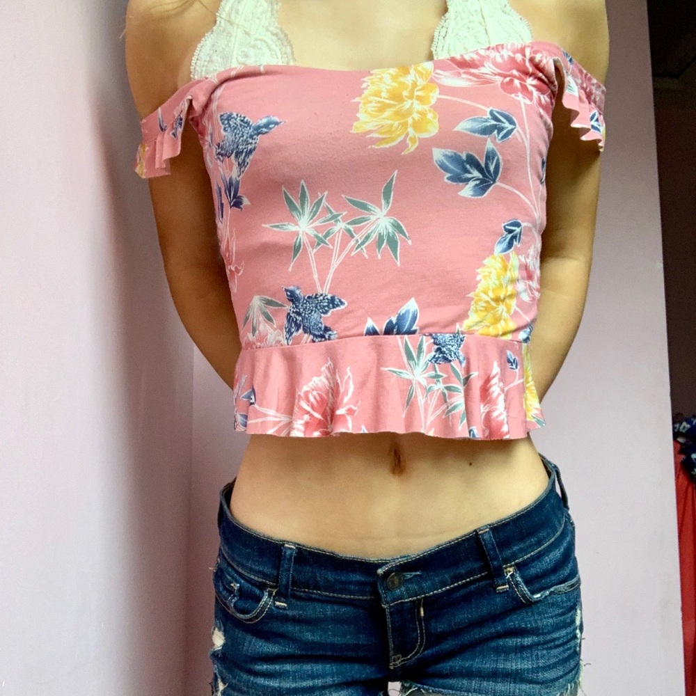 Aeropostale Pink Floral Tank Top